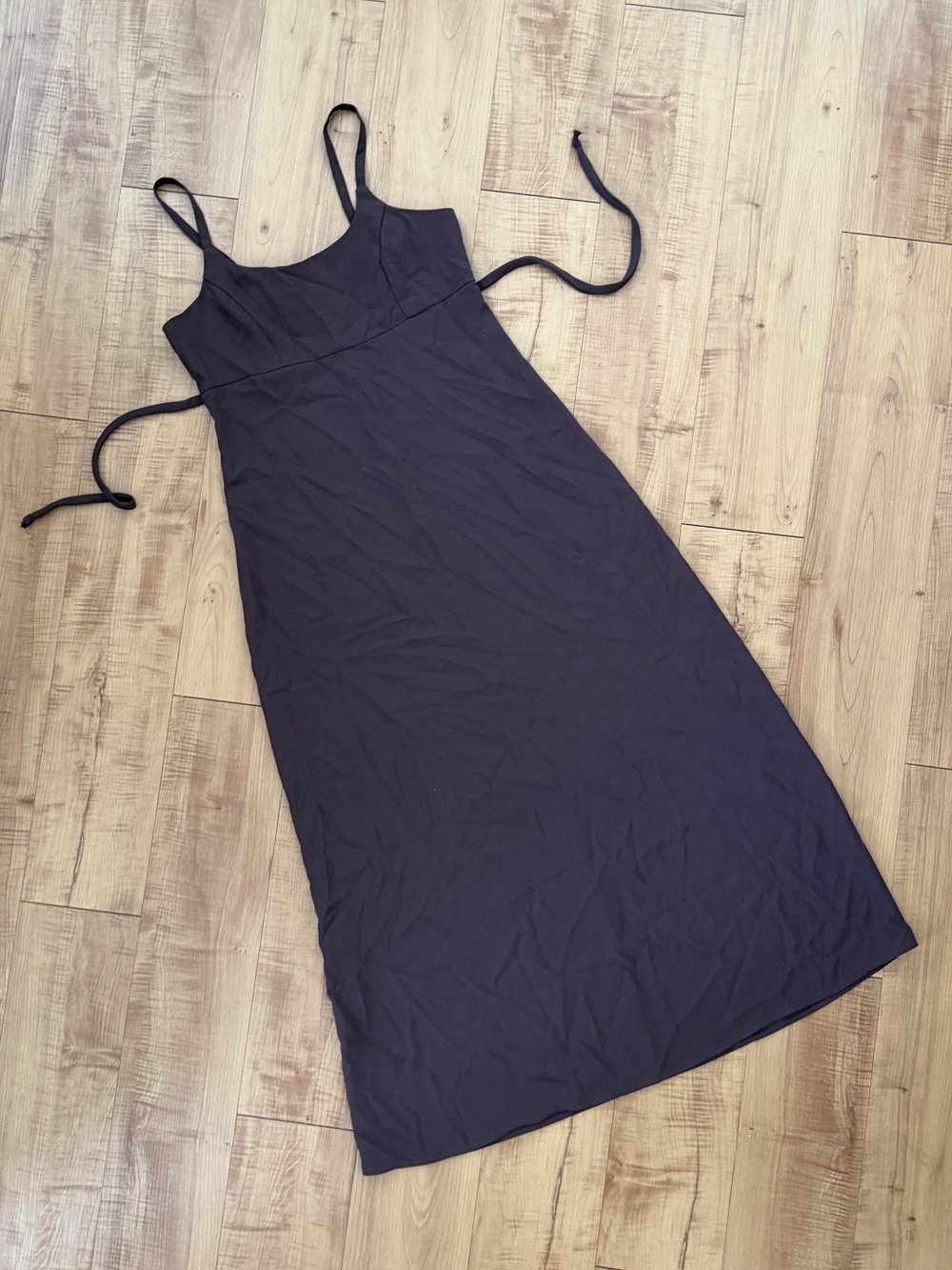 Vintage Y2K Sleek Brown Maxi Dress with Spaghetti Straps